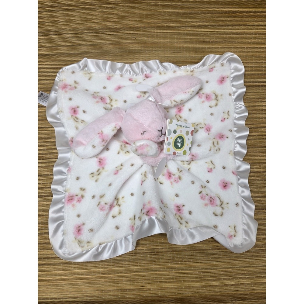 New Little Me Snuggle Blanket Lovey Rabbit RATTLE Security Pink Bunny